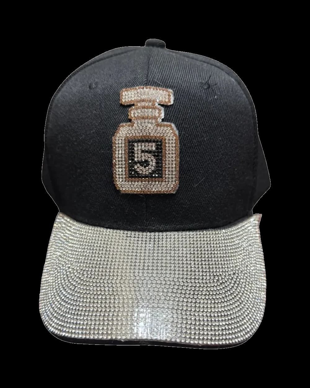 Gorra negra con brillos