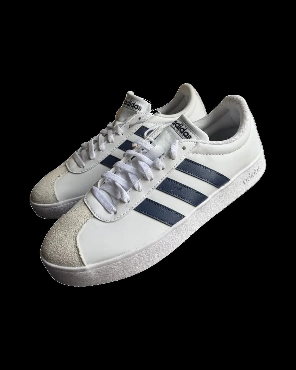 adidas · Blanco con franjas azules